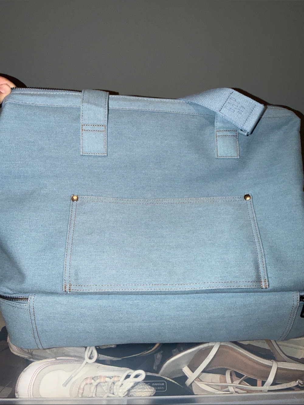 Beis Light Blue Weekender Duffel Bag with Shoe Compartment - Picture 5 of 5